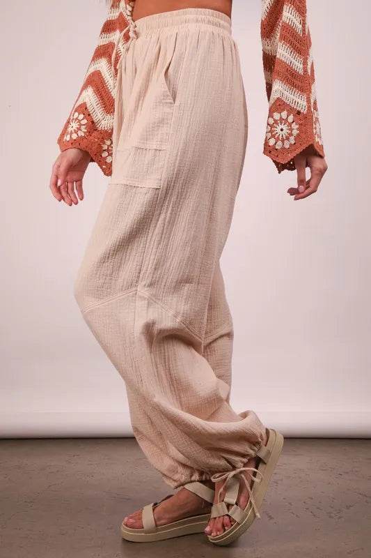 VERY J Wide Leg Gauze Solid Pants - UnLaced Boutique