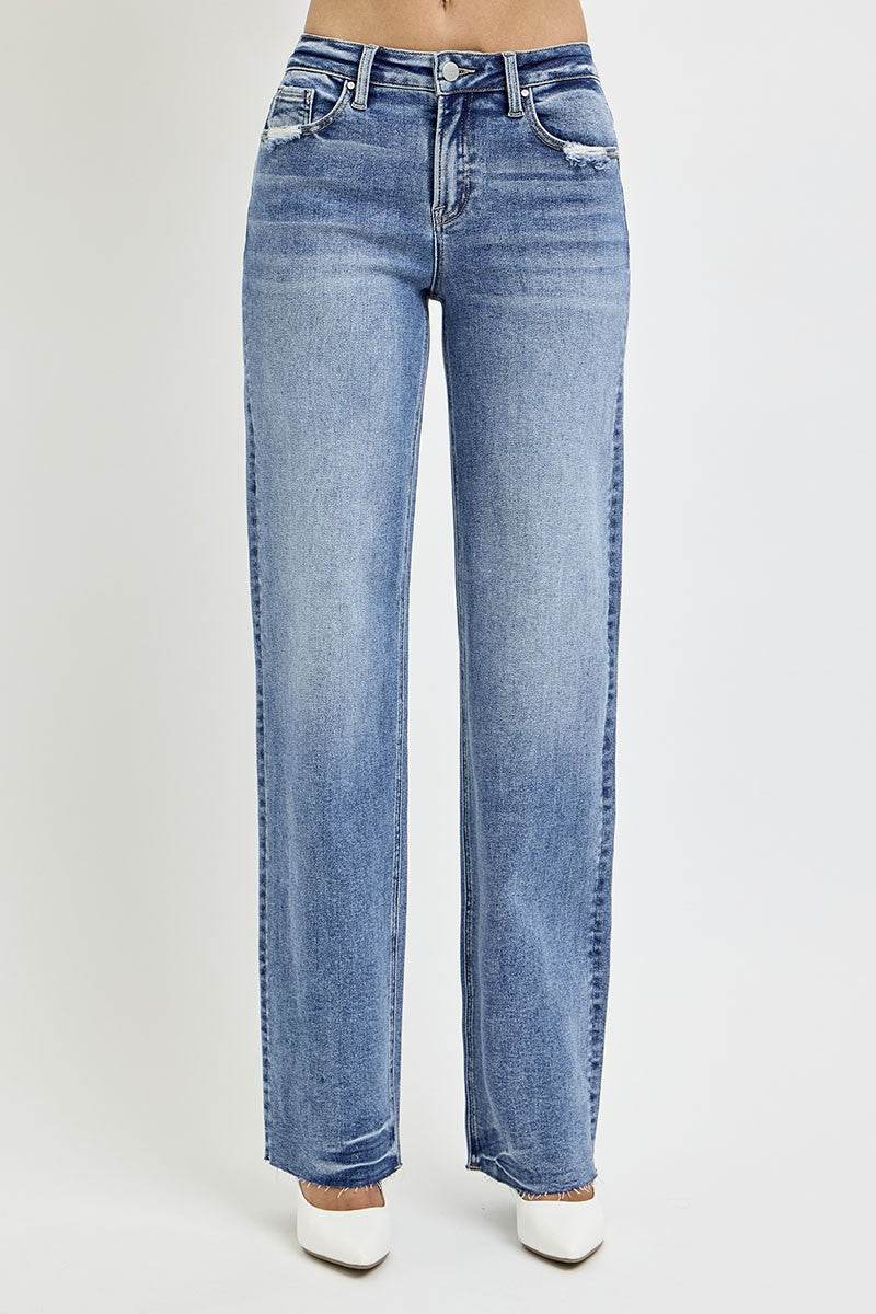 RISEN Full Size High Rise Straight Leg Jeans with Pockets - UnLaced Boutique