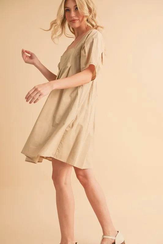 Aemi + Co Square Neck Babydoll Dress with Pockets - UnLaced Boutique