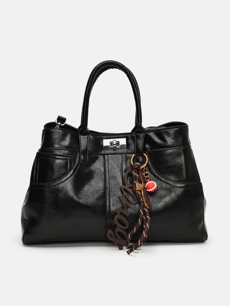 PU Leather Handbag with Pendant - UnLaced Boutique