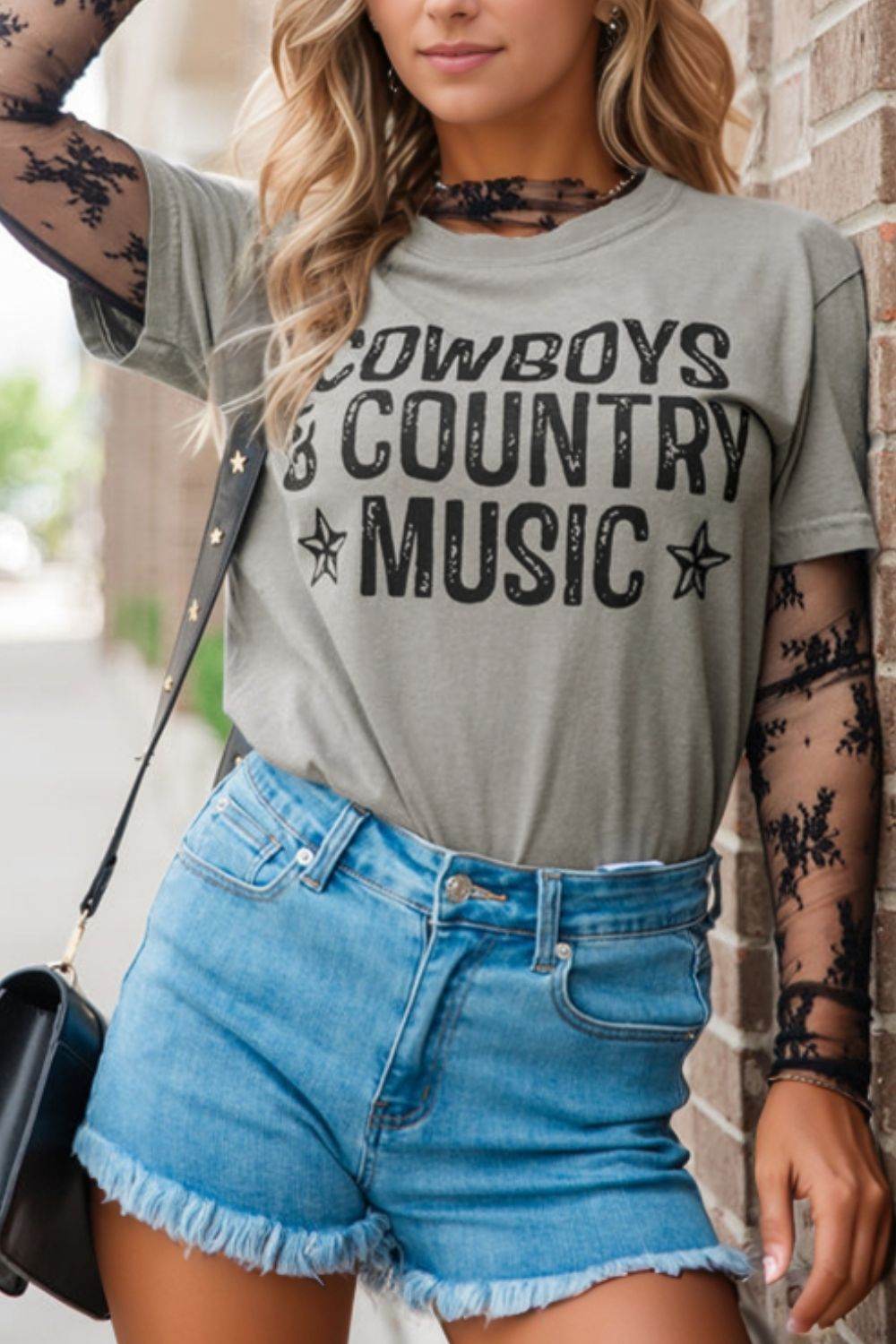 Letter Graphic Round Neck Short Sleeve T-Shirt - UnLaced Boutique