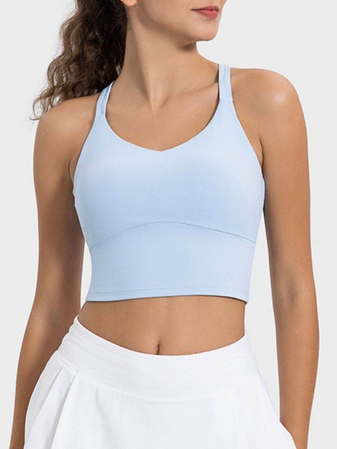 Millennia Crisscross Round Neck Active Tank - UnLaced Boutique