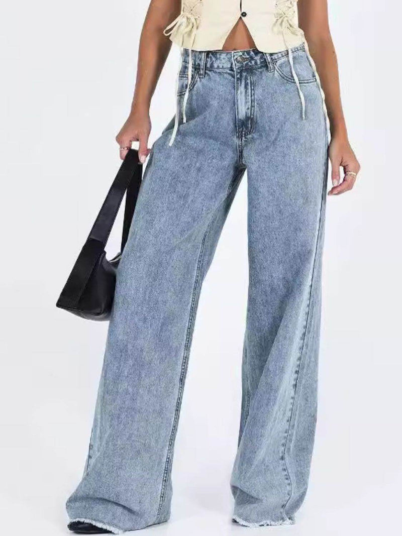 Wide Leg Jeans with Pockets - UnLaced Boutique