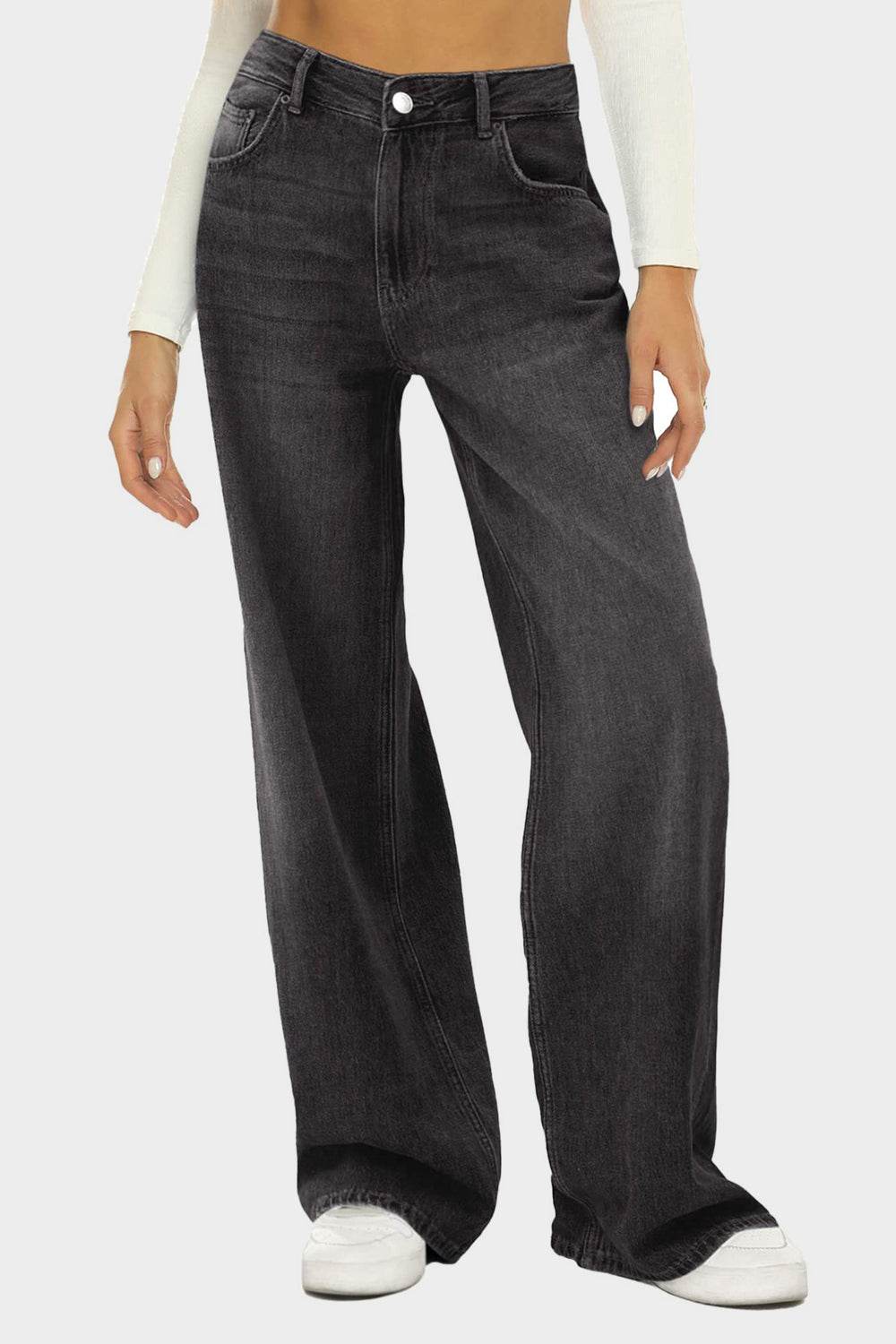 High Waist Wide Leg Jeans - UnLaced Boutique
