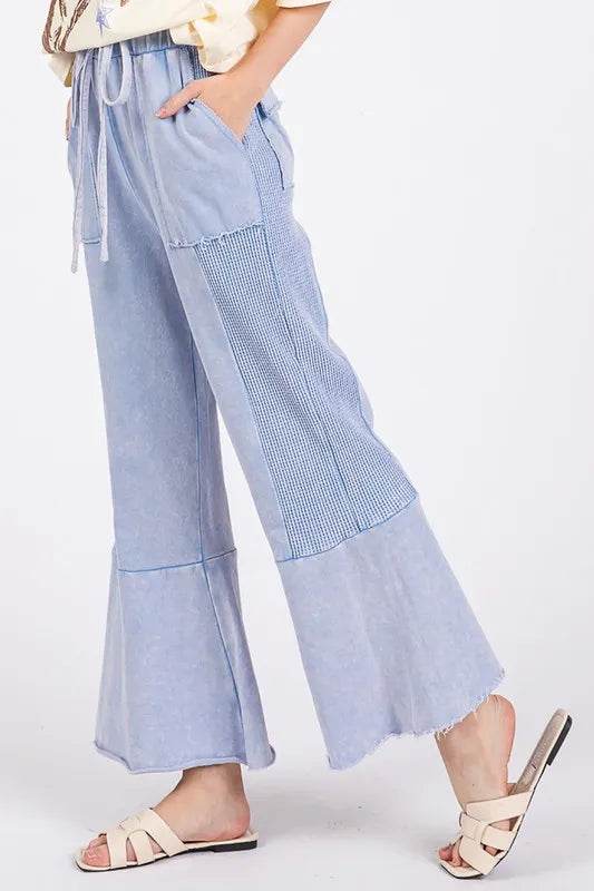SAGE+FIG Vintage Washed Flared Panel Pants - UnLaced Boutique