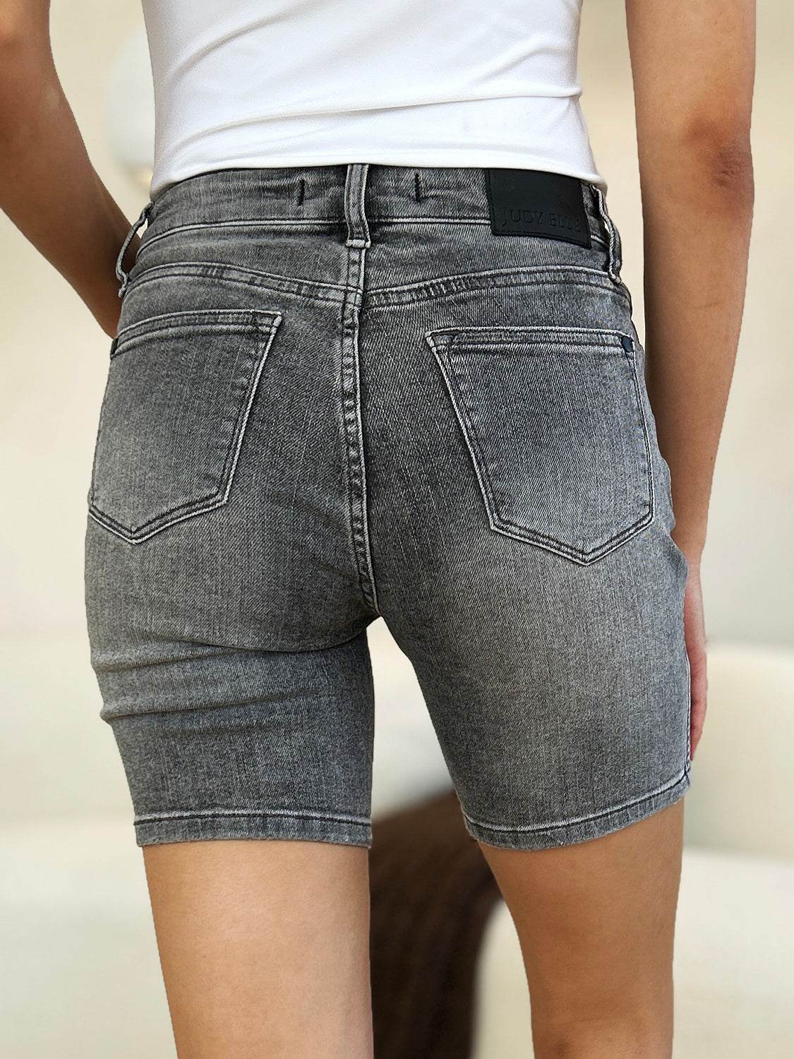 Judy Blue Full Size High Waist Washed Denim Shorts - UnLaced Boutique