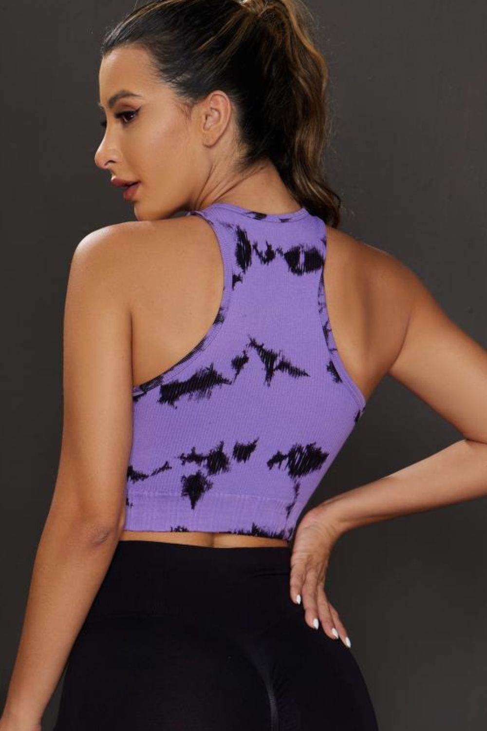 Tie-dye Cropped Round Neck Tank Top - UnLaced Boutique