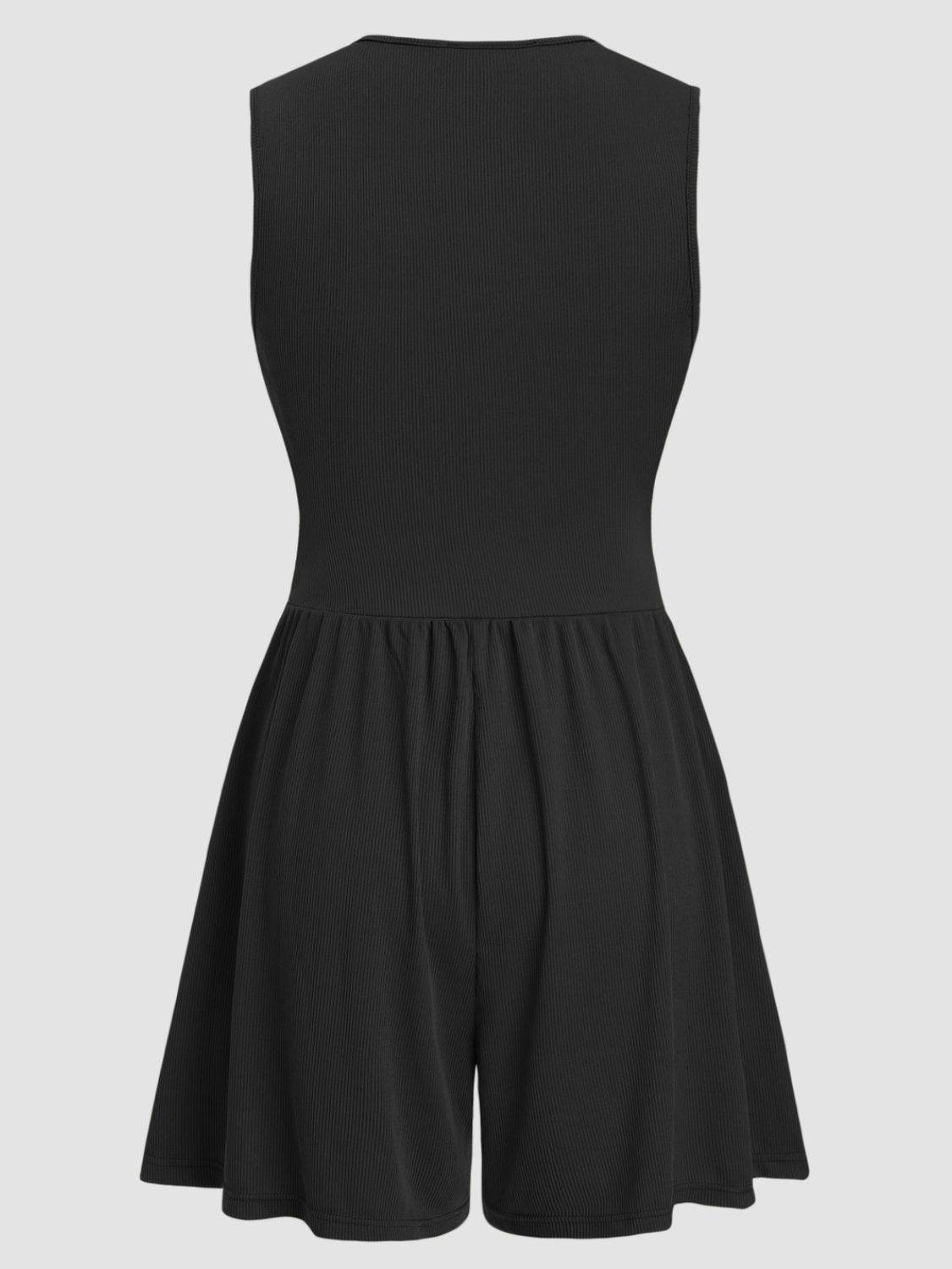 Ruched Plunge Sleeveless Romper - UnLaced Boutique