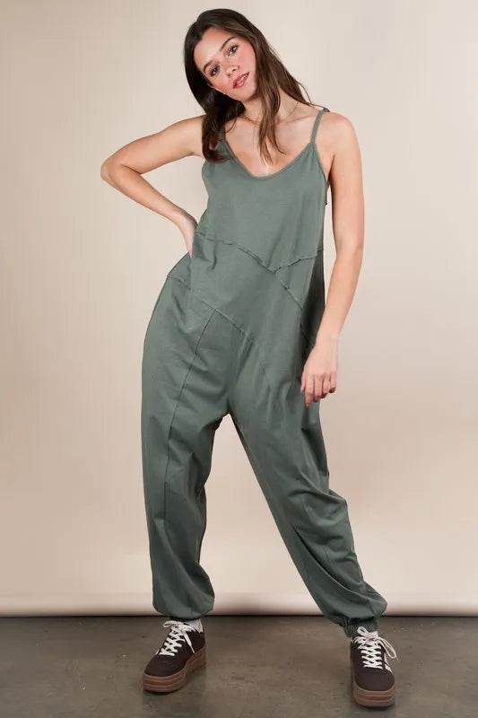 VERY J Sleeveless Knit Comfy Casual Jumpsuit - UnLaced Boutique