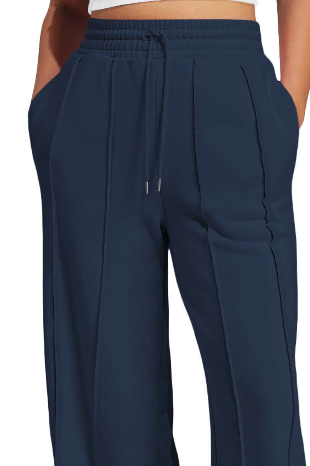 Drawstring Wide Leg Active Pants - UnLaced Boutique