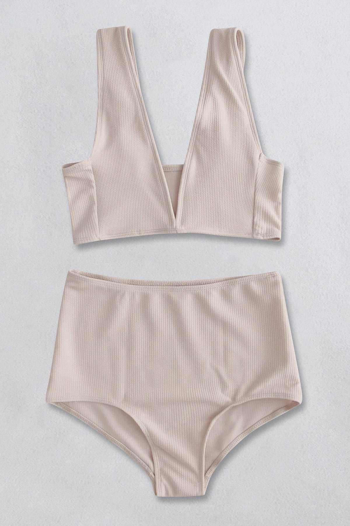 Ribbed V-Neck Bikini Set - UnLaced Boutique