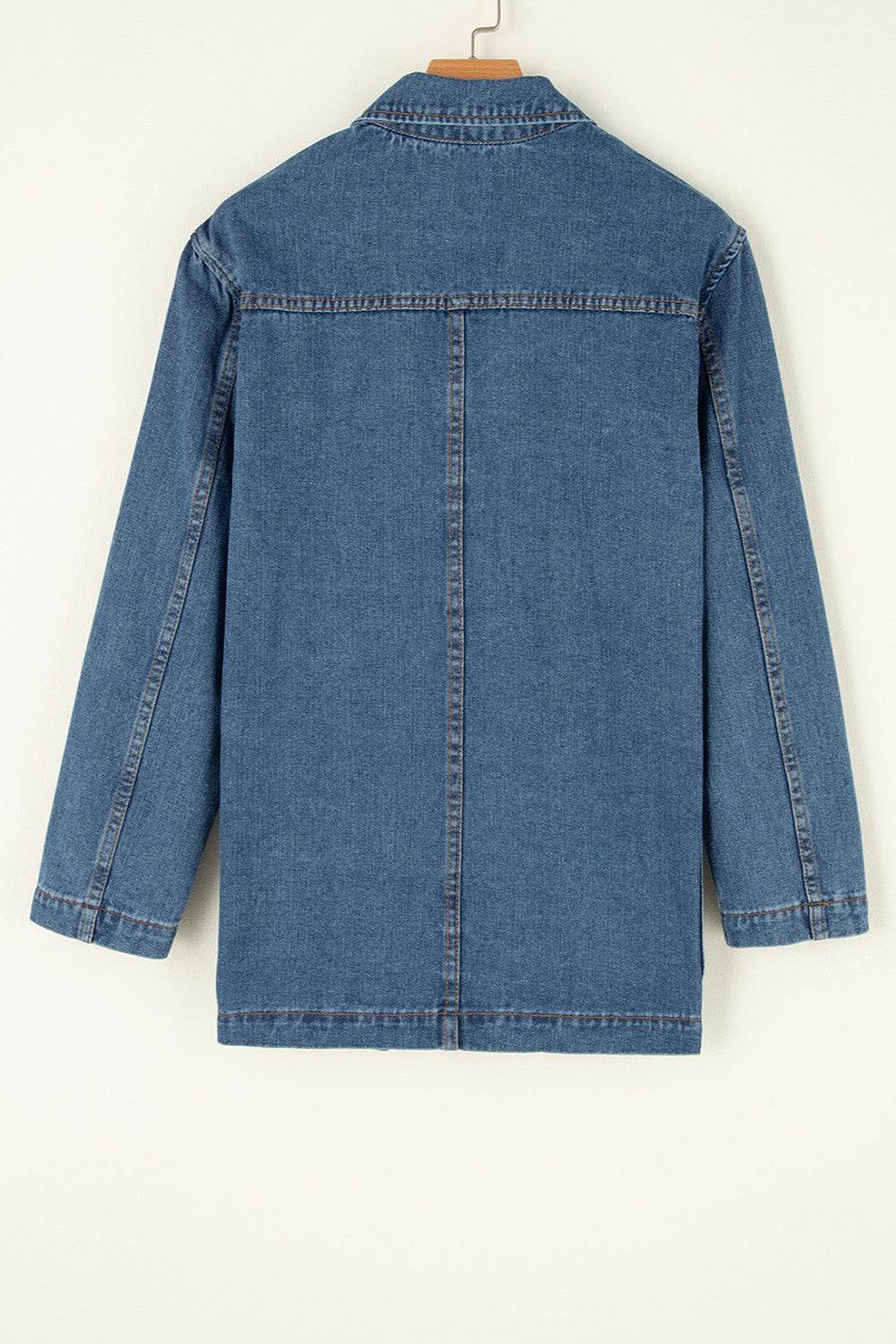 Pocketed Long Sleeve Denim Jacket - UnLaced Boutique