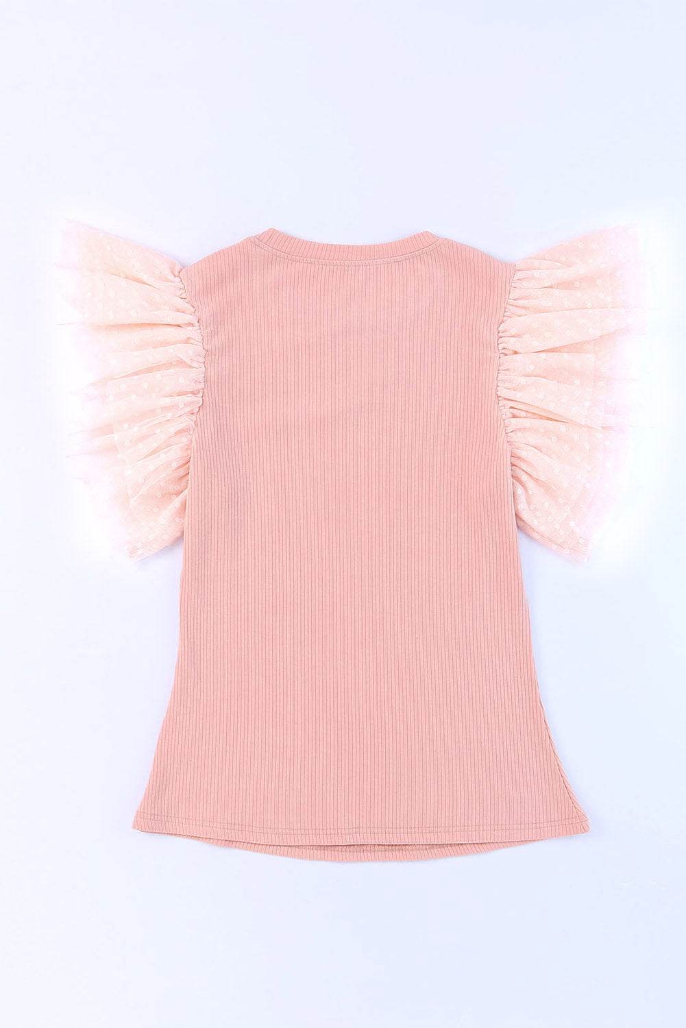 Ruffled Round Neck Cap Sleeve Blouse - UnLaced Boutique