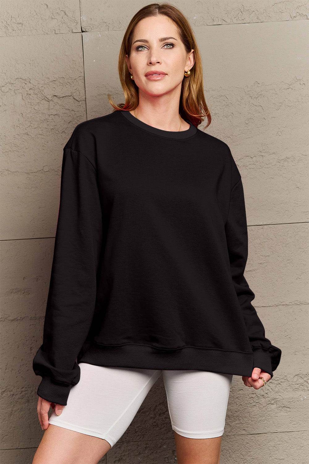 Simply Love Full Size IF I'M TOO MUCH THEN GO FIND LESS Round Neck Sweatshirt - UnLaced Boutique