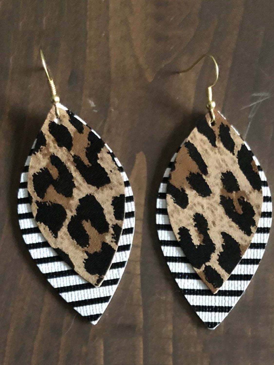 PU Leather Leaf Dangle Earrings - UnLaced Boutique