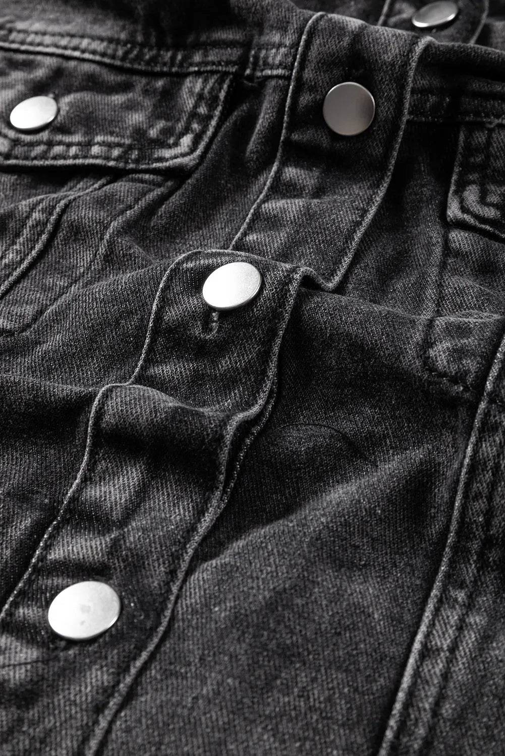 Distressed Drawstring Long Sleeve Hooded Denim Jacket - UnLaced Boutique