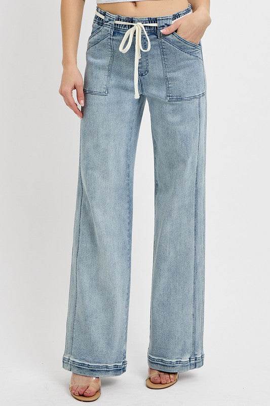 RISEN Full Size Straight Leg Jeans with Pockets Plus Size - UnLaced Boutique