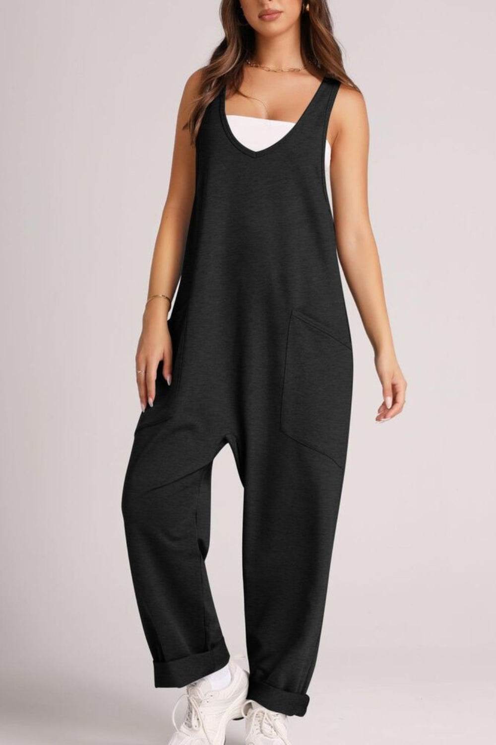 Lovelet V-Neck Wide Strap Overalls - UnLaced Boutique