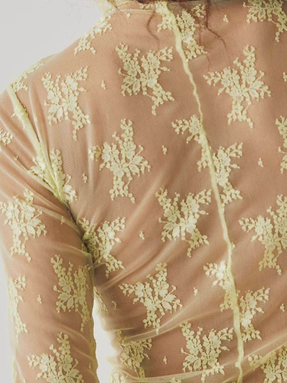 Lace Mock Neck Long Sleeve Blouse - UnLaced Boutique