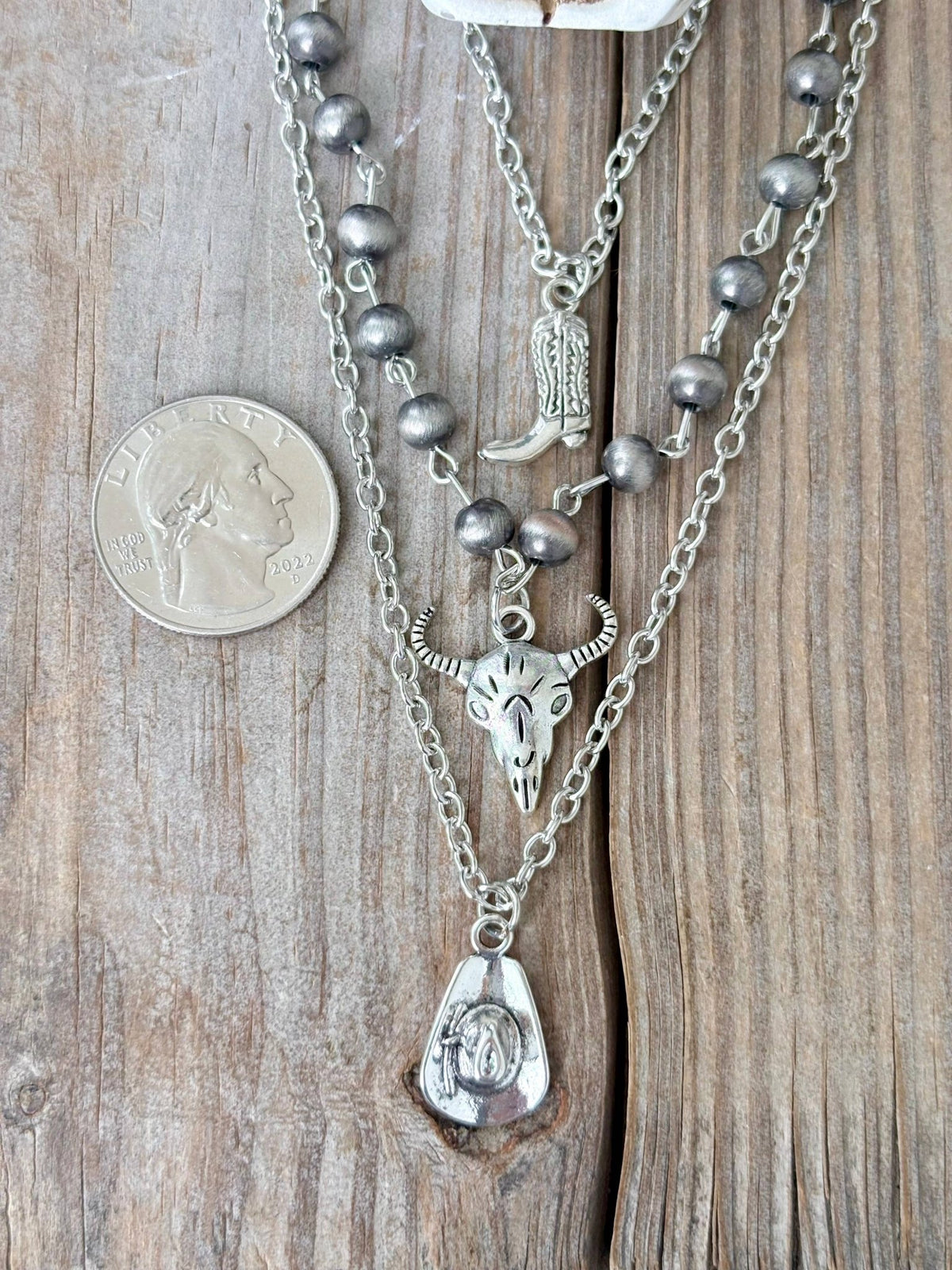 3 Layer Western Style Pendant Necklace Set - UnLaced Boutique