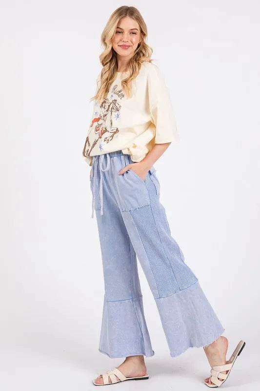 SAGE+FIG Vintage Washed Flared Panel Pants - UnLaced Boutique