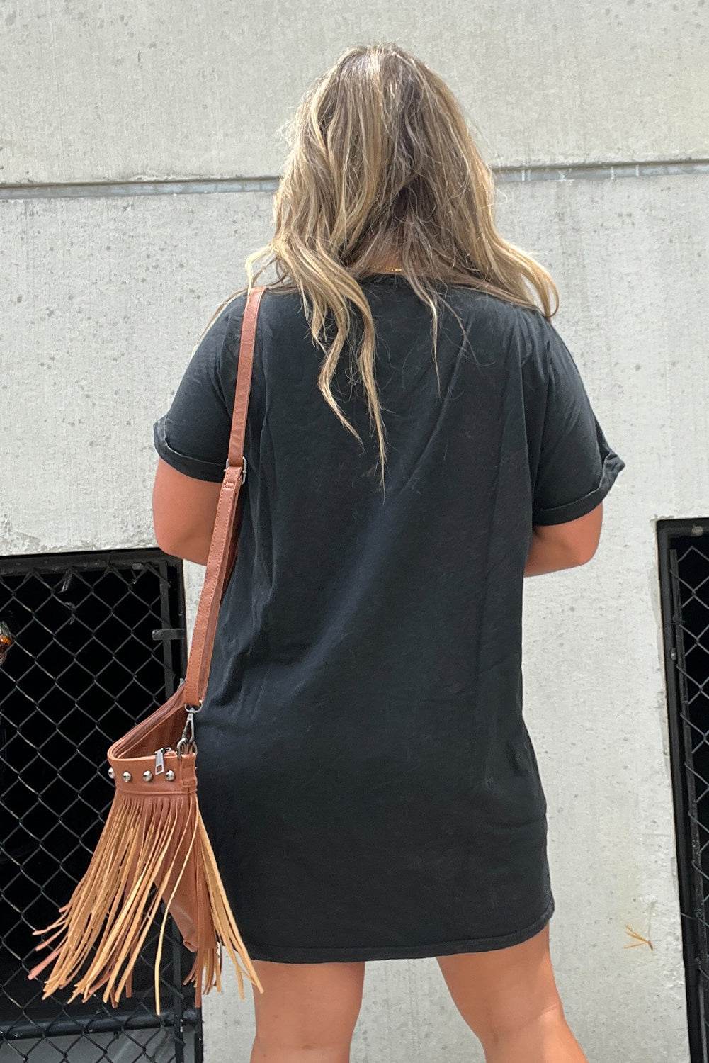 Graphic Round Neck Short Sleeve Tee Dress - UnLaced Boutique