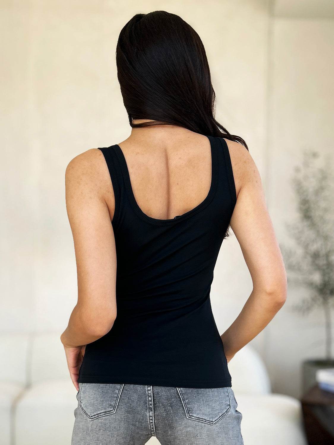 Basic Bae Full Size Square Neck Wide Strap Tank - UnLaced Boutique