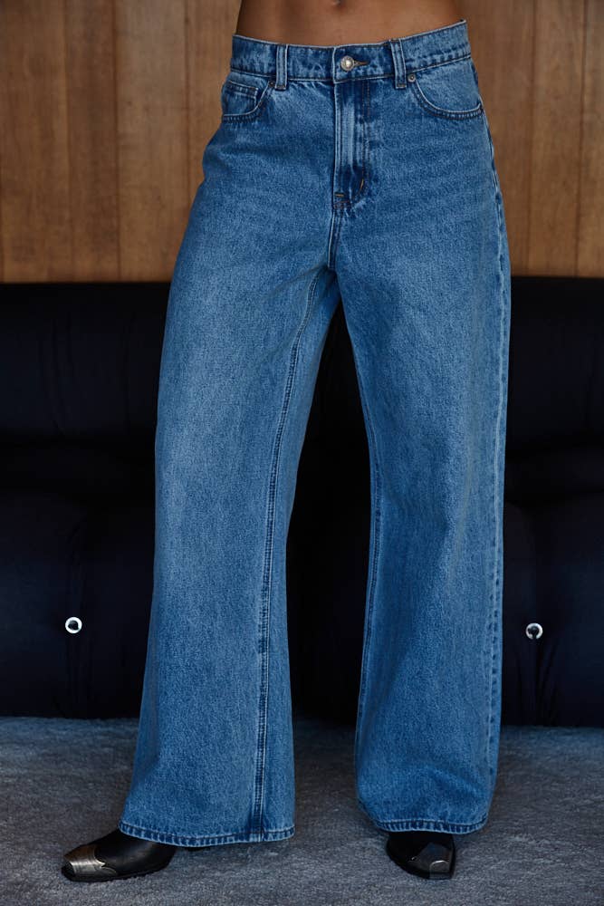 BD340 | Woven Cotton Viscose Denim Straight Leg Pants