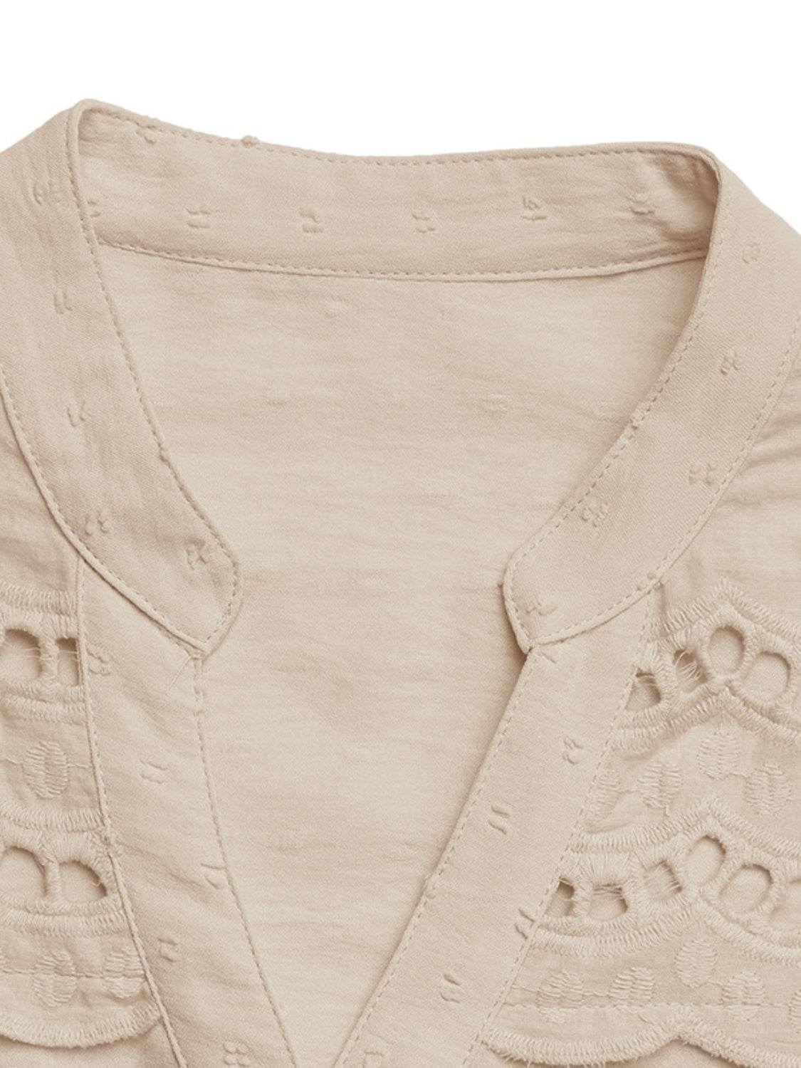 Swiss Dot Cutout Button Down Shirt - UnLaced Boutique