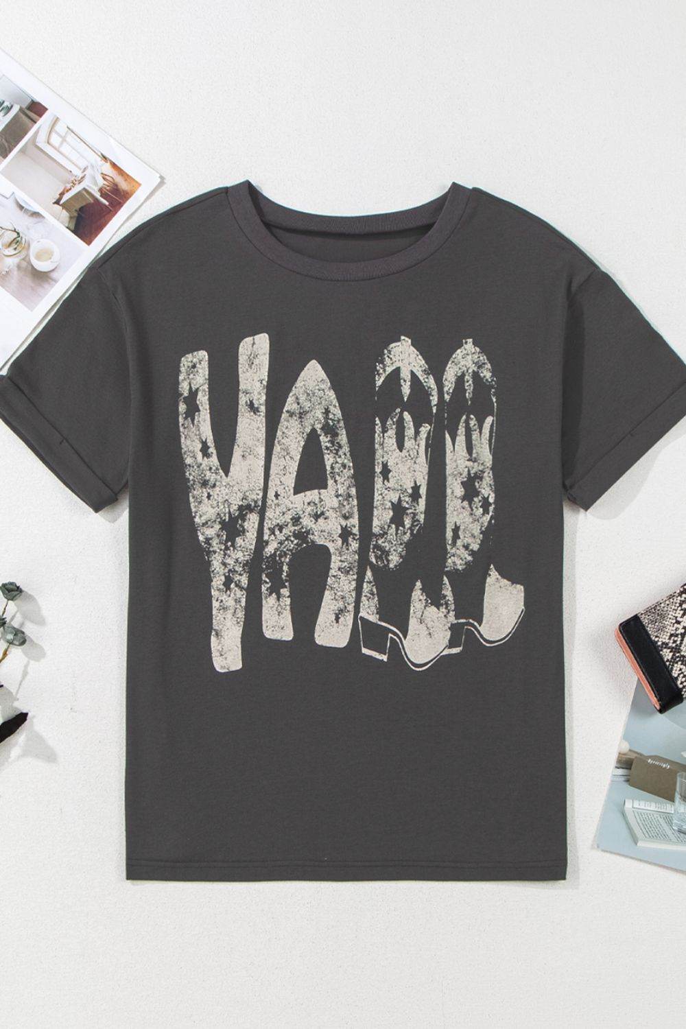 YALL Cowboy Boots Graphic Short Sleeve T-Shirt - UnLaced Boutique