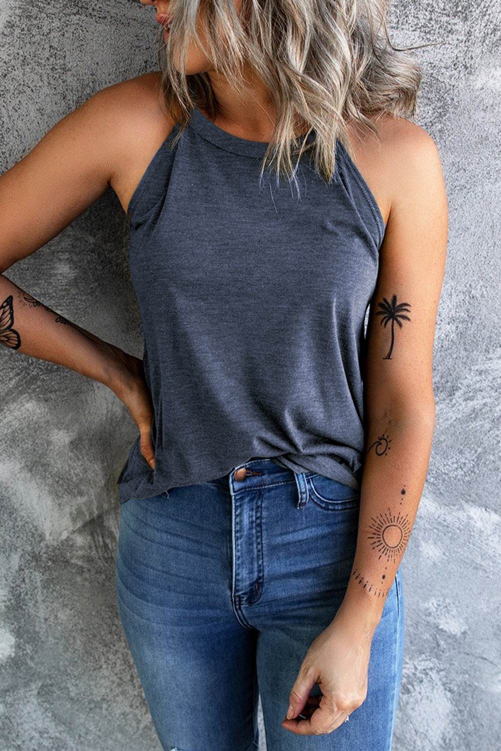 Curved Hem Grecian Tank Top - UnLaced Boutique