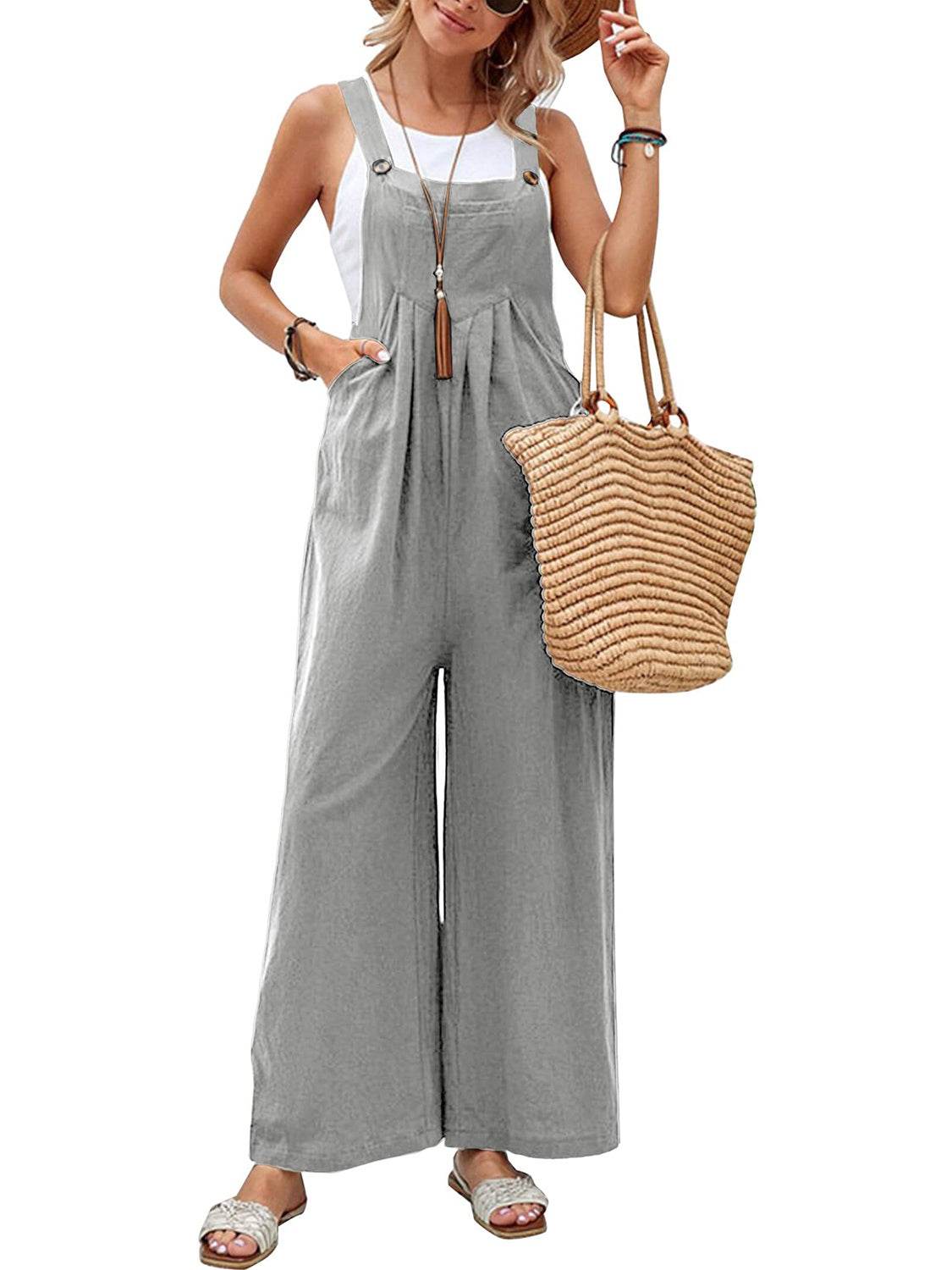 Full Size Square Neck Wide Strap Overalls - UnLaced Boutique