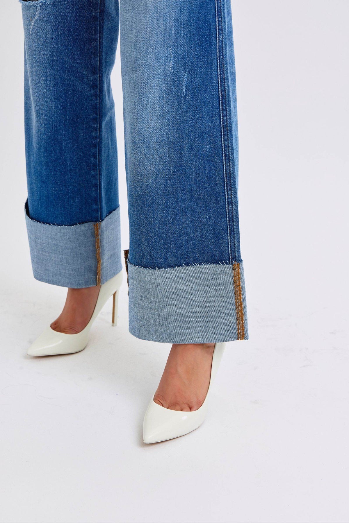 Judy Blue Full Size Distressed High Waist Wide Leg Jeans - UnLaced Boutique