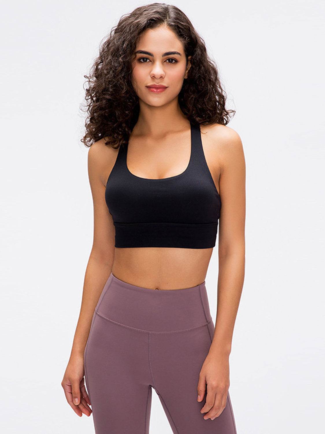 Millennia Crisscross Scoop Neck Active Tank - UnLaced Boutique