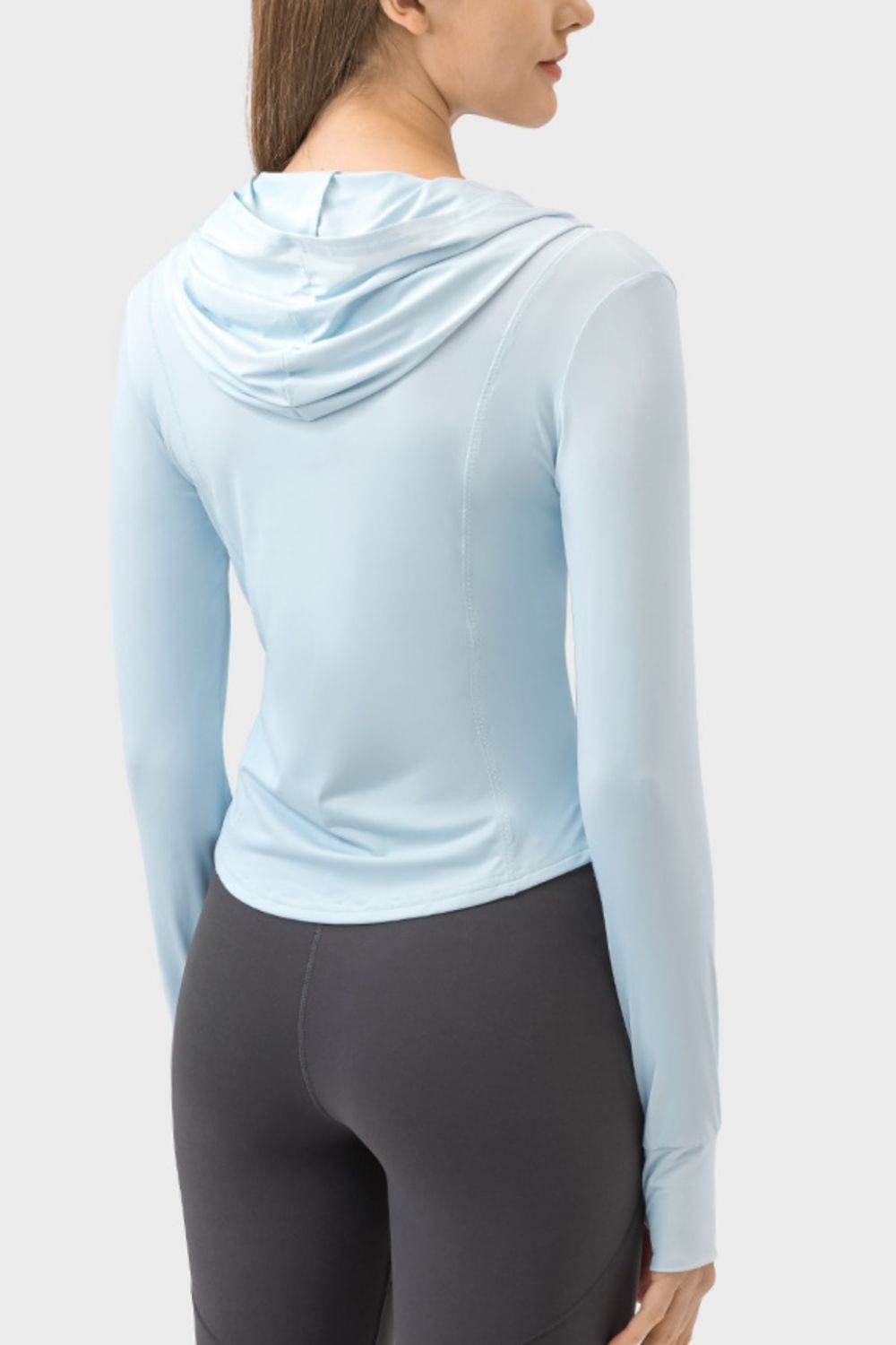 Millennia Pocketed Zip Up Hooded Long Sleeve Active Outerwear - UnLaced Boutique