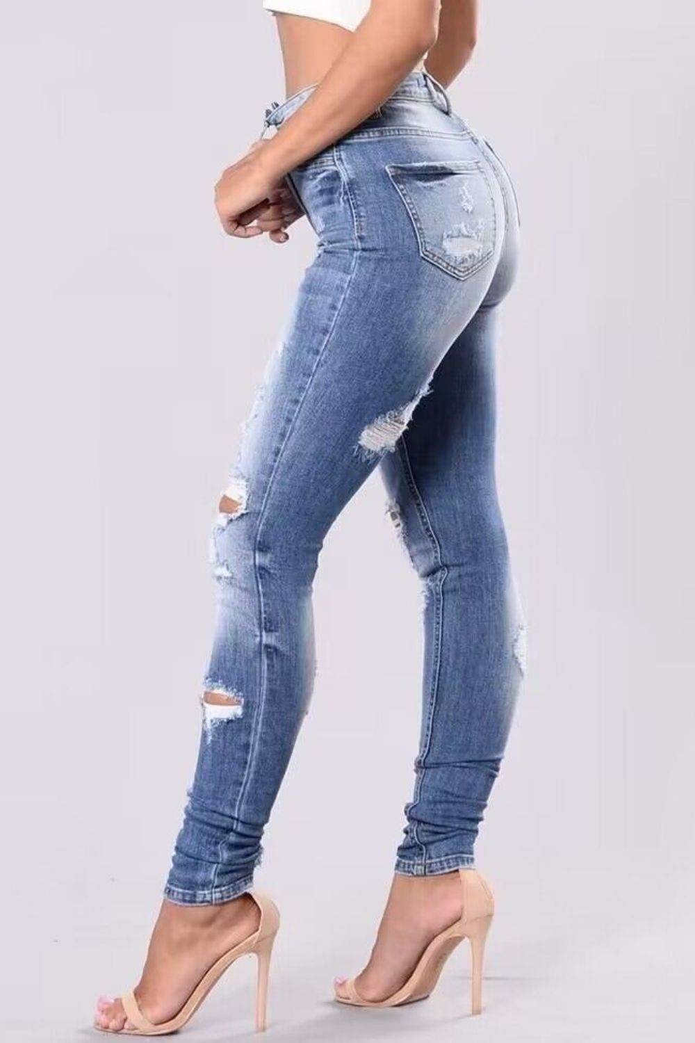 Full Size Distressed Skinny Jeans Plus Size - UnLaced Boutique