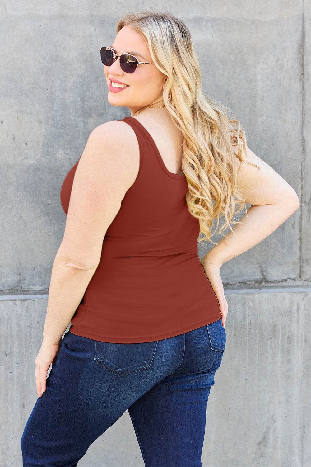 Basic Bae Full Size Square Neck Wide Strap Tank - UnLaced Boutique