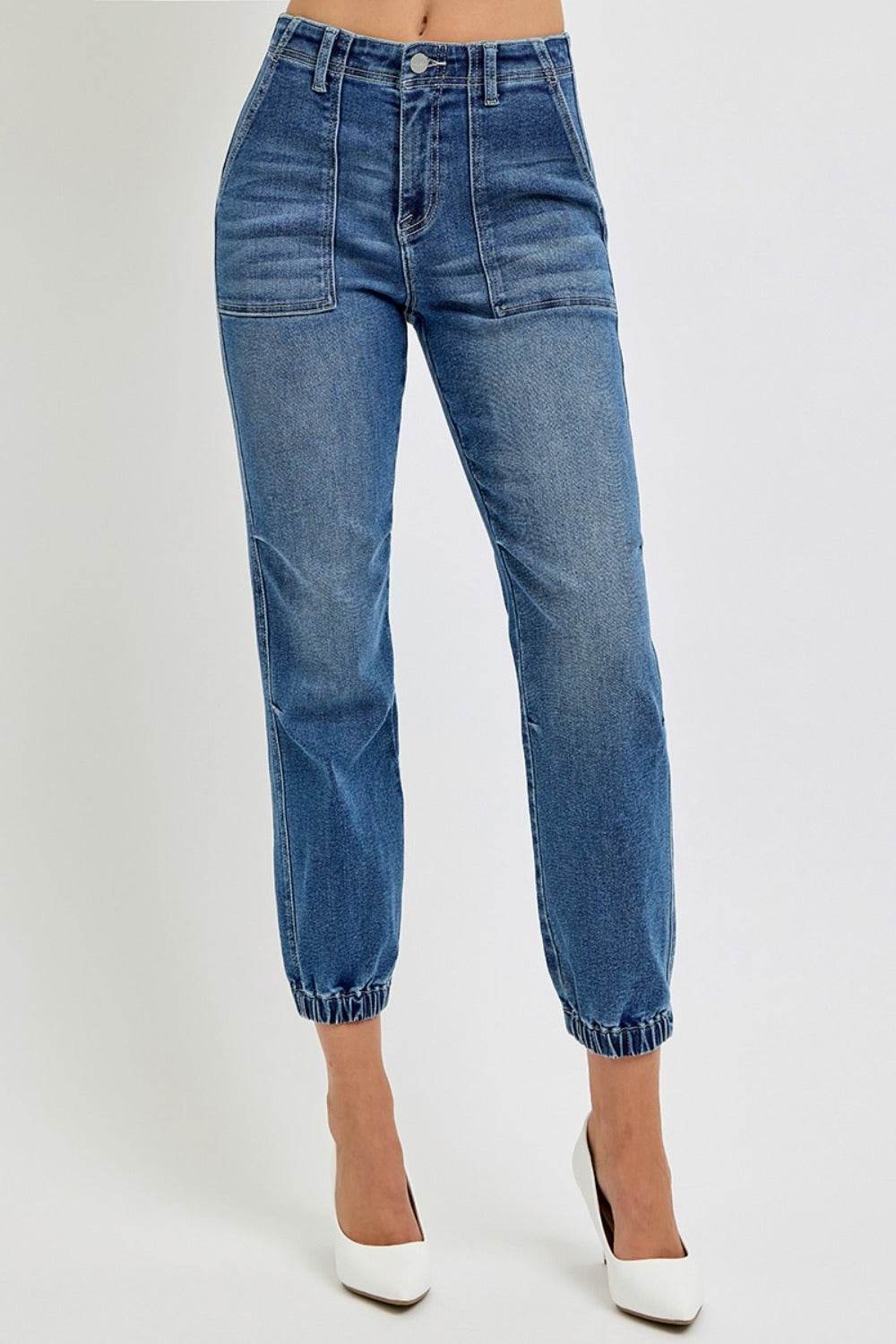 RISEN Full Size High Rise Ankle Jogger Jeans - UnLaced Boutique