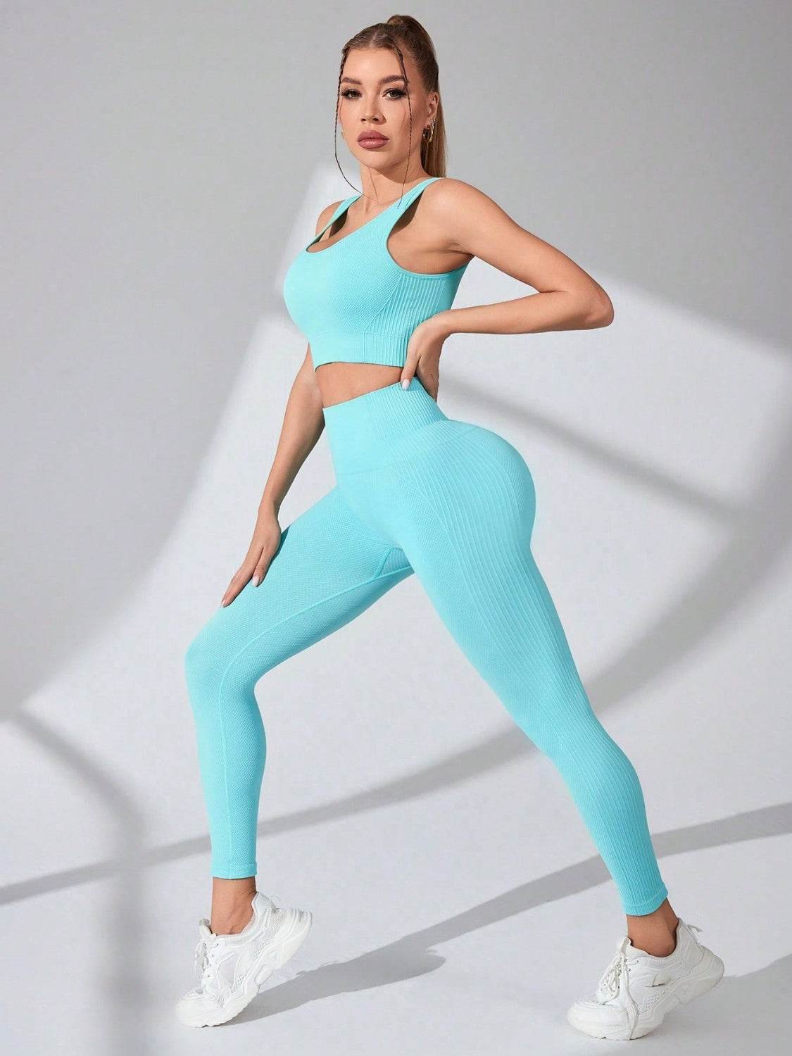 Scoop Neck Wide Strap Top and Pants Active Set - UnLaced Boutique