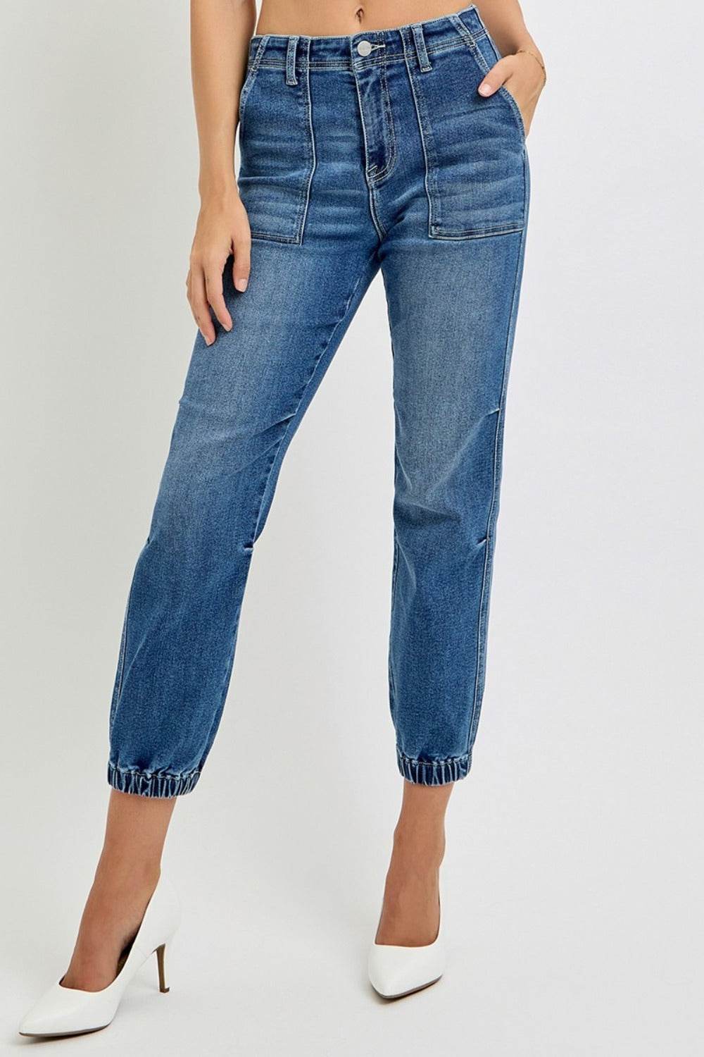 RISEN Full Size High Rise Ankle Jogger Jeans - UnLaced Boutique