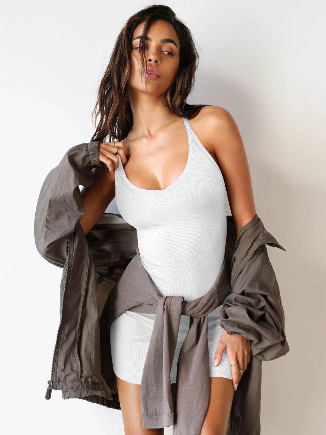 Scoop Neck Wide Strap Mini Dress - UnLaced Boutique