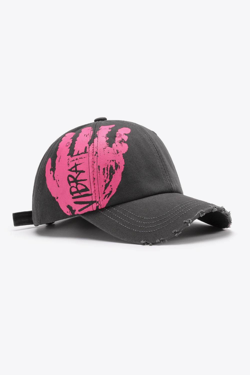 VIBRA Graphic Distressed Adjustable Baseball Cap - UnLaced Boutique