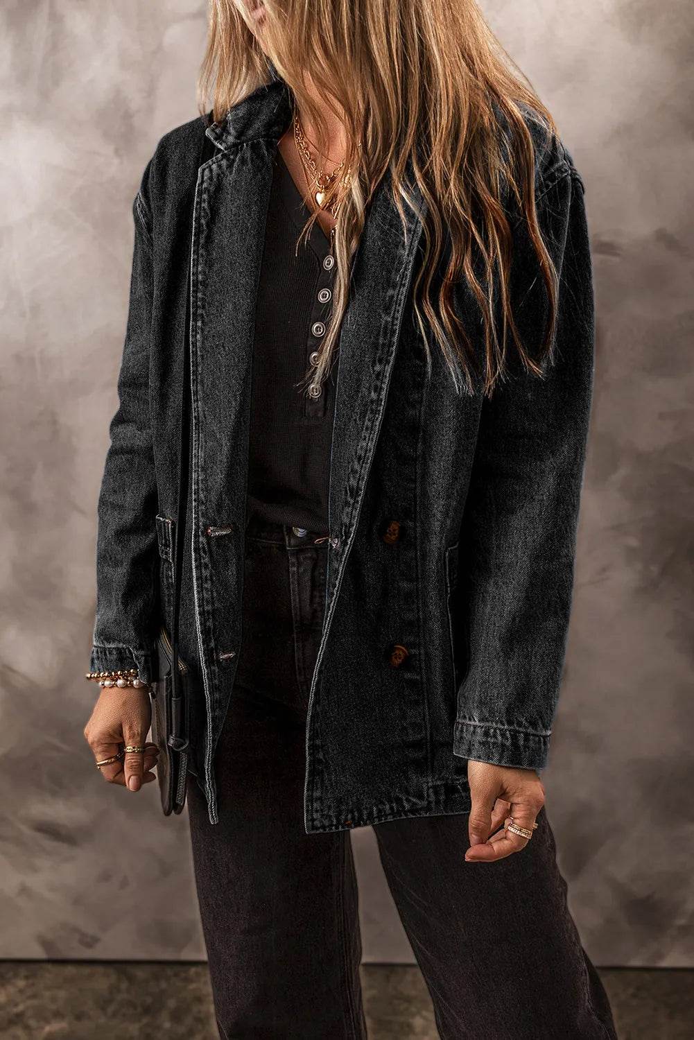 Pocketed Long Sleeve Denim Jacket - UnLaced Boutique