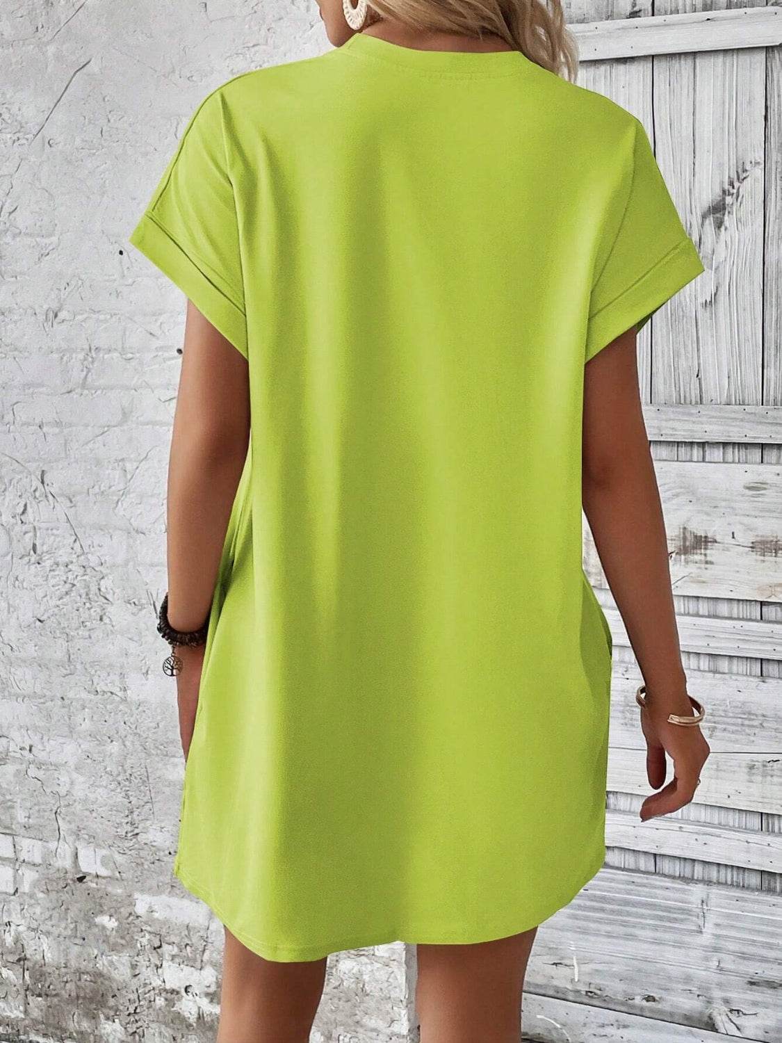 Round Neck Short Sleeve Mini Dress - UnLaced Boutique