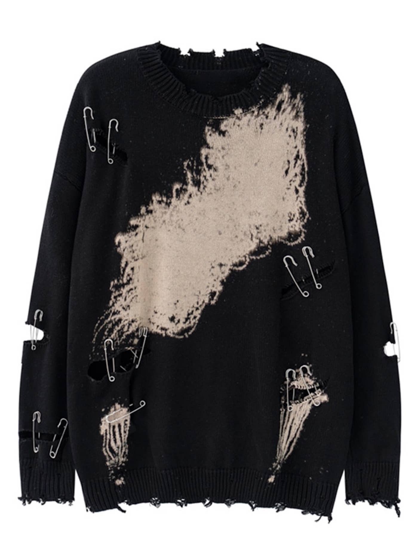 Distressed Pattern Sweater