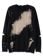 Distressed Pattern Sweater