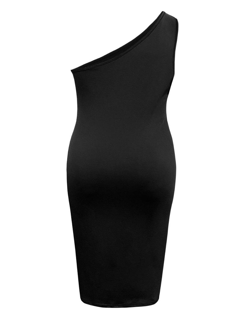 Plus Size Twisted One Shoulder Sleeveless Midi Dress - UnLaced Boutique