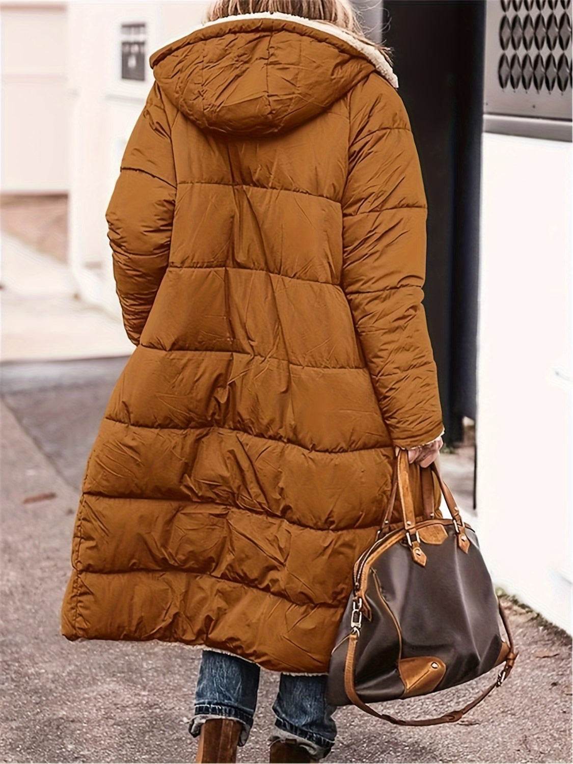 Full Size Zip Up Sherpa Hooded Coat - UnLaced Boutique