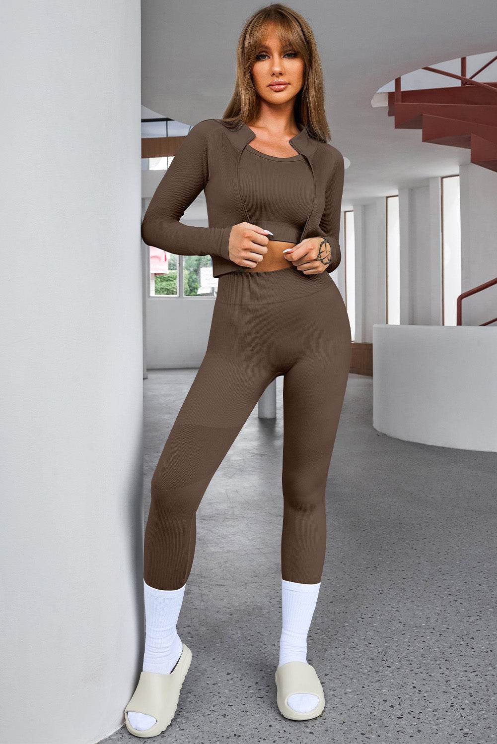 Tank Cropped Active Top and Pants Set - UnLaced Boutique