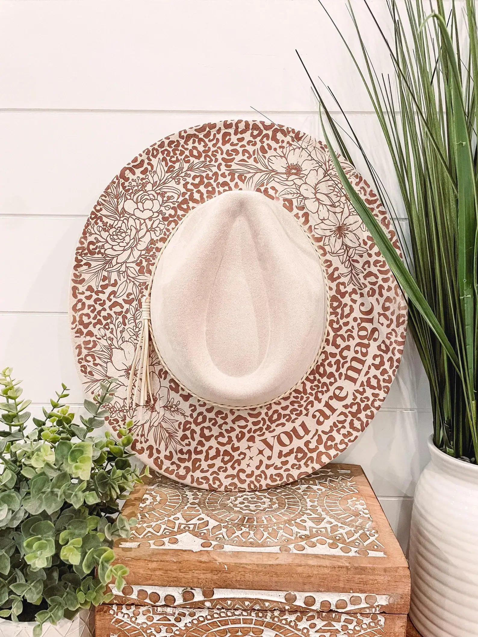 Engraved - Leopard Floral Hat